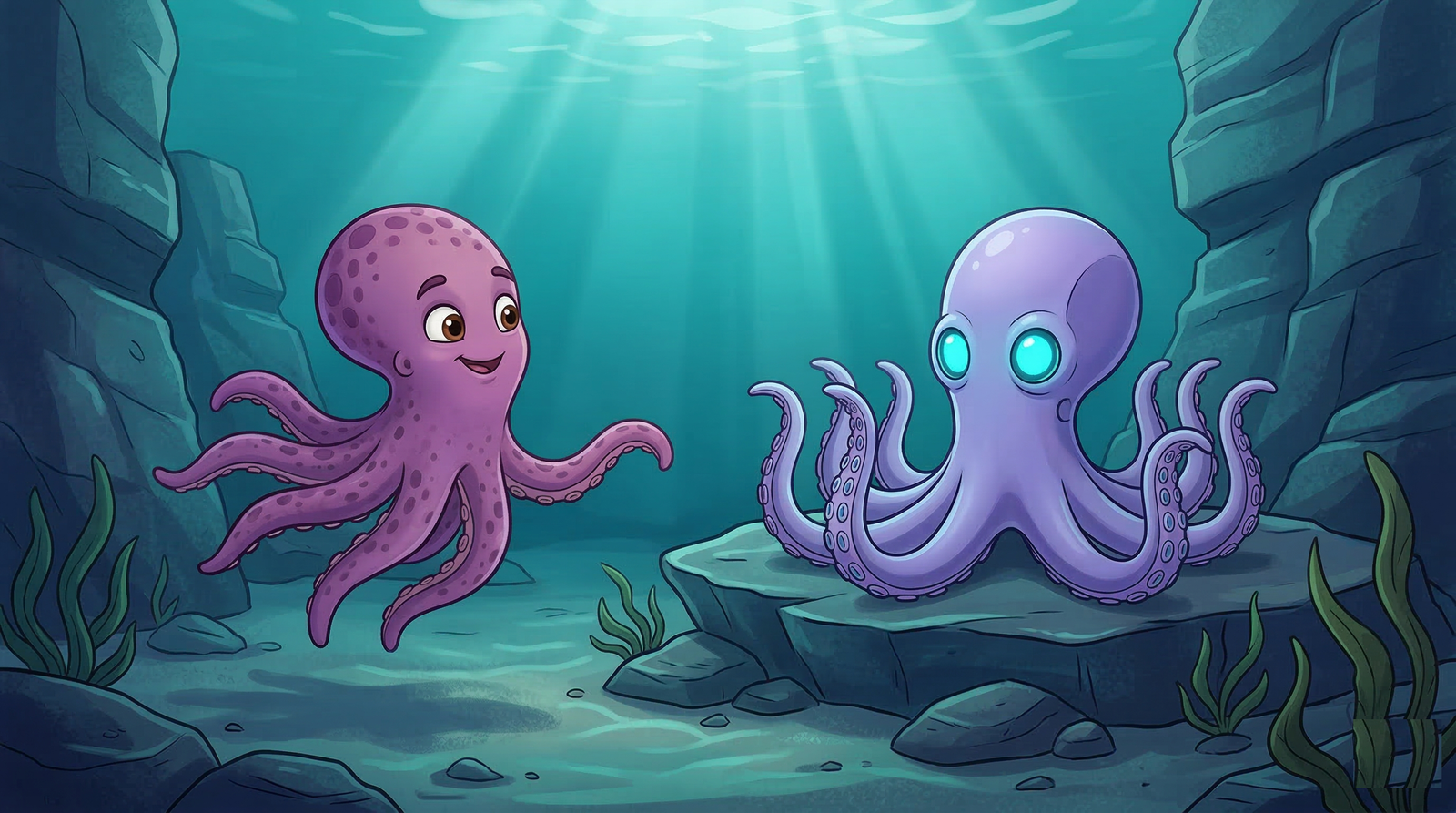 The encounter between Purpo and Octo